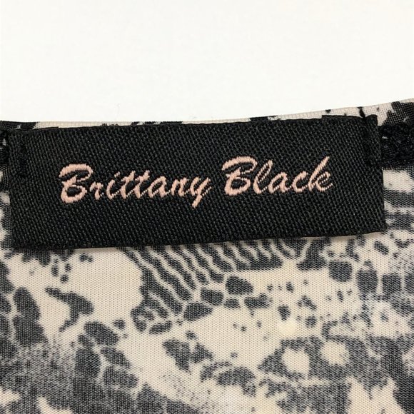 Brittany Black Grey Short Sleeve Abstract Layered Blouse size XL - Picture 12 of 16